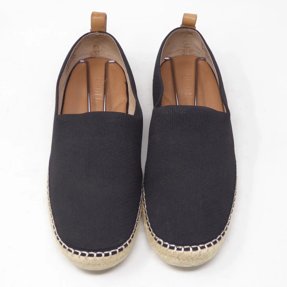 Gentle Souls Women Lizzy Slip On Espadrille Black Knit Flats Size 6